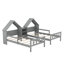 Lit plateforme gris avec tête de lit décorative et tête de lit double robuste