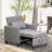 Convertible Sofa Lounger Chair Bed Multi-Functional Sleeper Recliner With Tufted Upholstered Fabric, Adjustable Angle Backrest, And Pillow