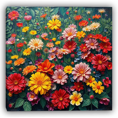 Summer Meadow Daisies - Wrapped Canvas Print