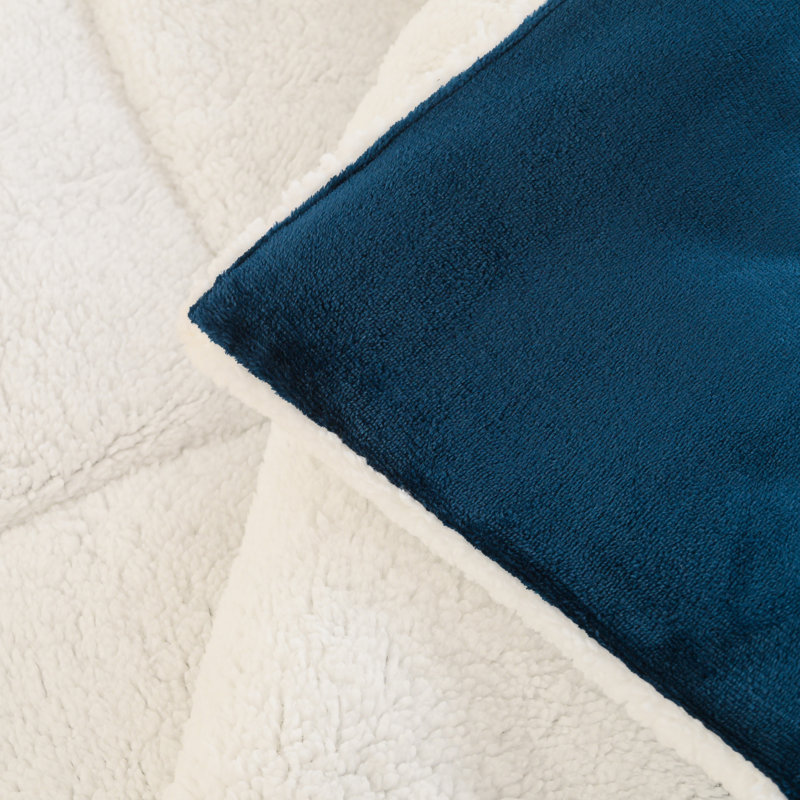 Mountain Ridge Boxed Polyester Box Stitch Comforter, Navy Blue, Full/Double