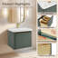 Meuble-lavabo simple flottant et mural 24 po Barkley en vert rétro avec lavabo et comptoir intégrés en céramique