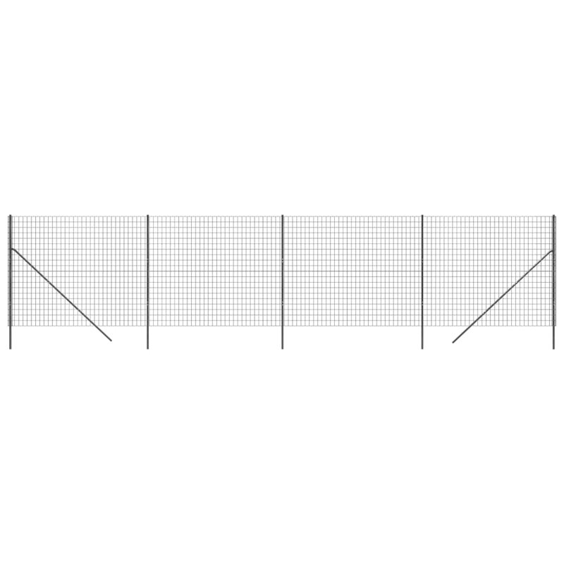 Bencouse 271.5cm H x 2500cm W Anthracite Metal Wire/Mesh Fence, 160cm H x 1000cm W x 5cm D, 7