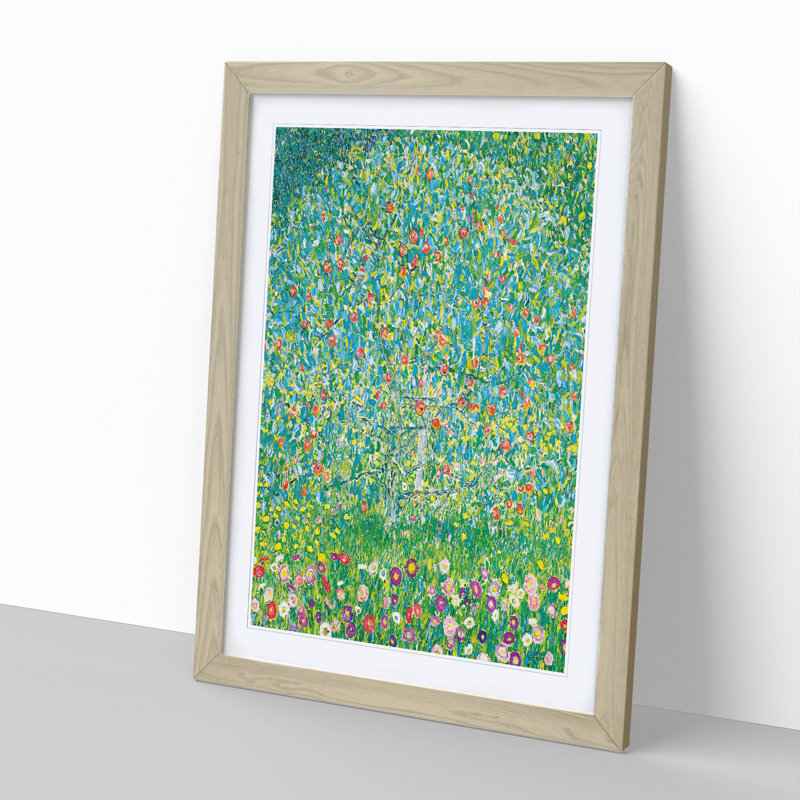 Apple Tree by Gustav Klimt - Picture Frame Painting on MDF, 65cm H x 48cm W x 2cm D, Oak Framed