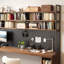 Bureau en noyer clair clair + bois massif noir rectangulaire + fer avec 1 tiroir-894038797