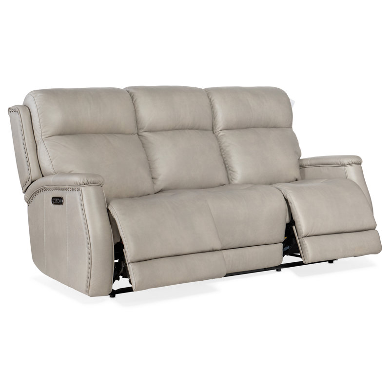 MS 78'' Genuine Leather Square Arm Electric Recliner Sofa, null