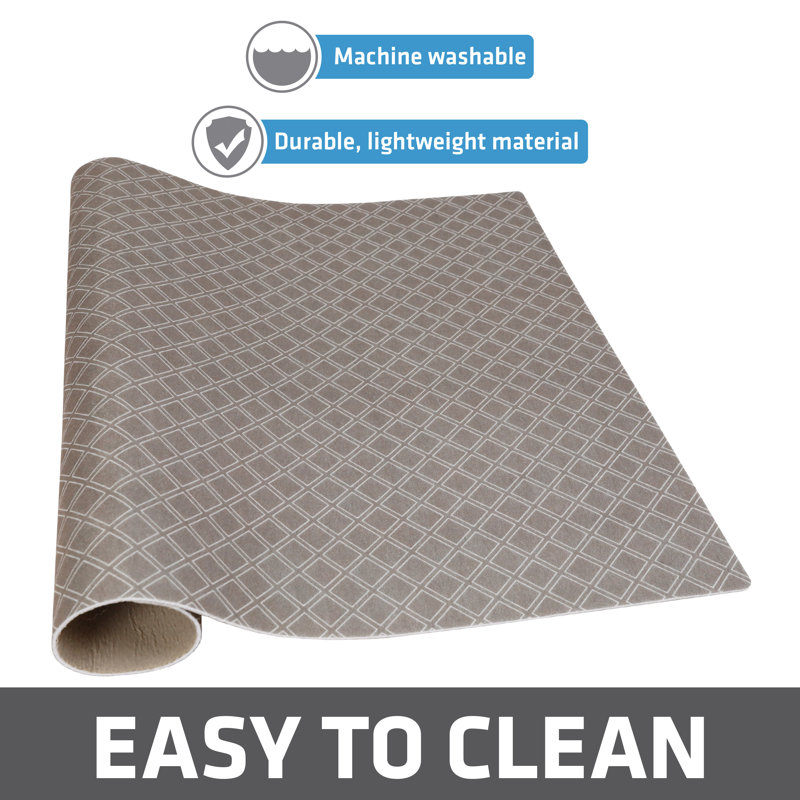 Taupe Low-Profile Super Absorbent Dish Drying Mat