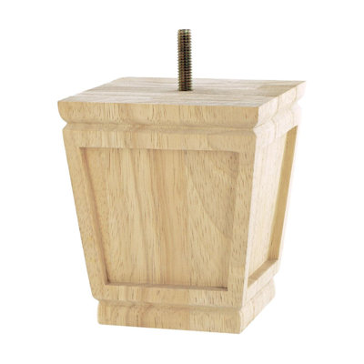 4 in x 4 in Stained Espresso Solid Hardwood Round Bun Foot