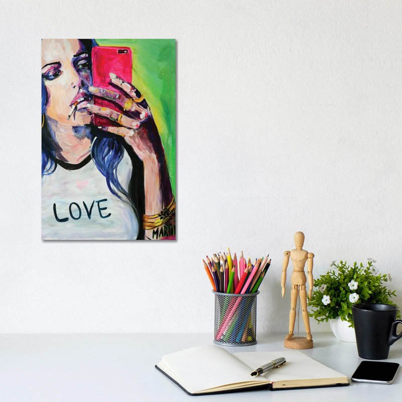 Selfie Queen 1 Piece Wrapped Canvas Painting, 20.32 cm H x 30.48 cm W