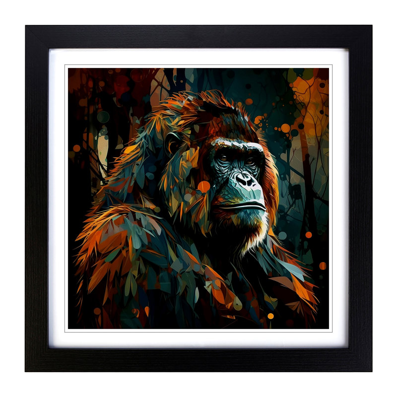 Orangutan - Framed Print, Black