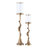 Modern Tall Sculptural Pillar Candle Holder for Decorative Tabletop Accent - Stylish Branch Inspired Candlestick Holder for Home Decor - Set of 2, 30", 21", Gold
