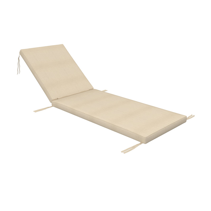 Sunbrella® Outdoor Chaise Cushion, Sunbrella® Canvas Flax, 23" W x 75" D