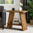 Solid Wood 2-Tier End Table, Sofa Side Table with Storage Shelf