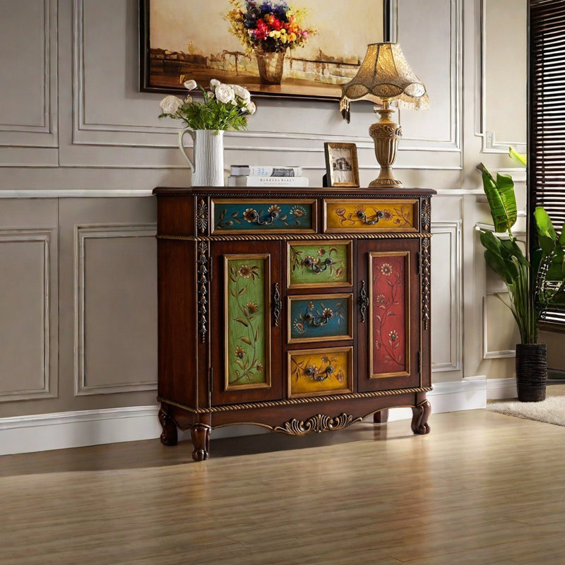 5-Drawer 2-Door Storage Cabinet