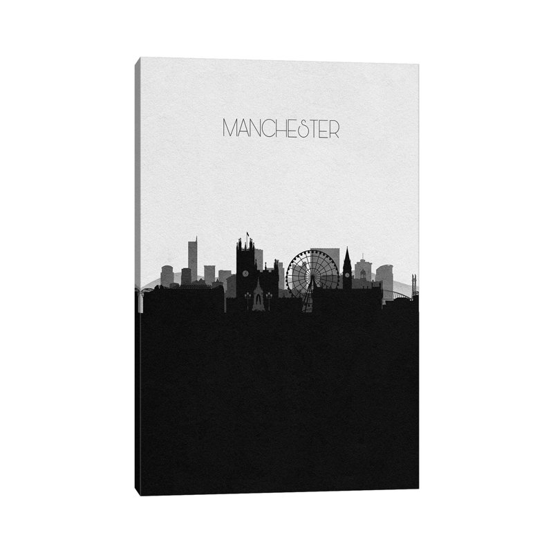 Manchester, Uk City Skyline by Ayse Deniz Akerman - Wrapped Canvas Print