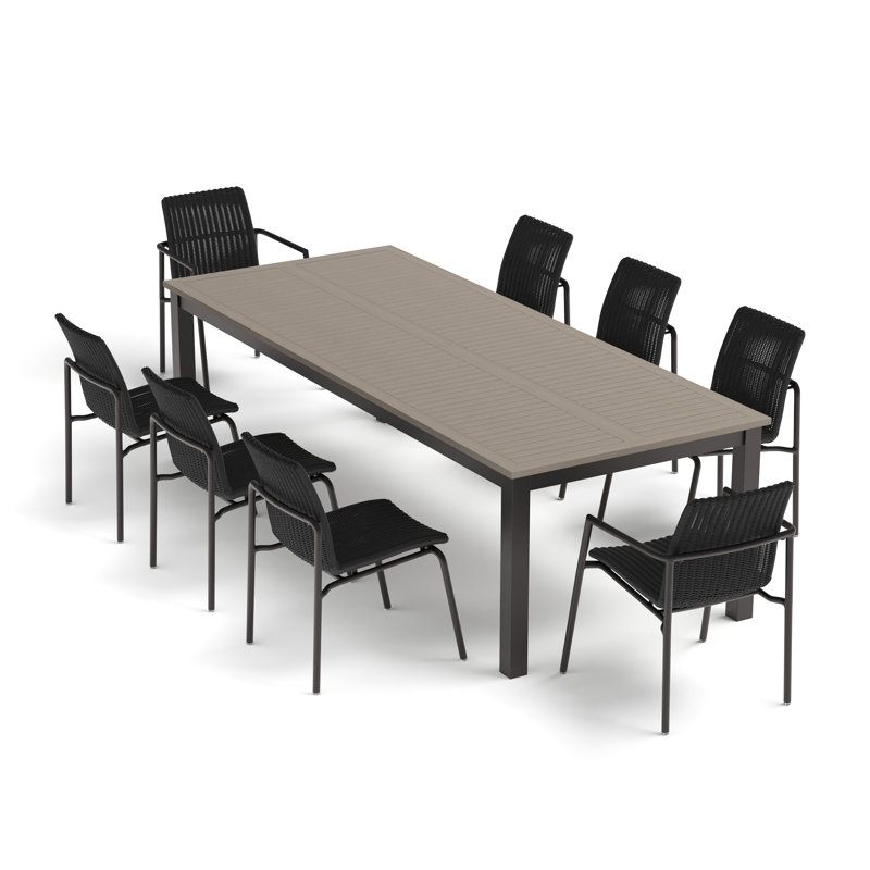 Ensemble de table de salle à manger, de fauteuils et de chaises d'appoint rectangulaires 103 po Orso