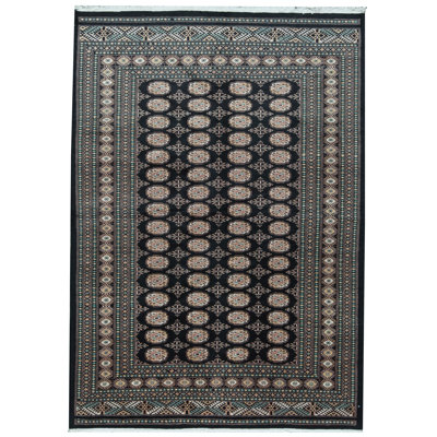 Wool Southwestern Area Rug in Blue/Black/Brown