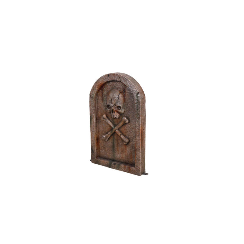 Statue pierre tombale avec pierre tombale
