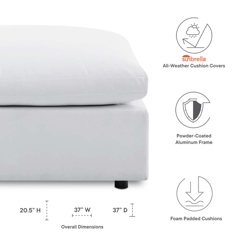 Repose-pieds d'extérieur Commix, Sunbrella® blanc