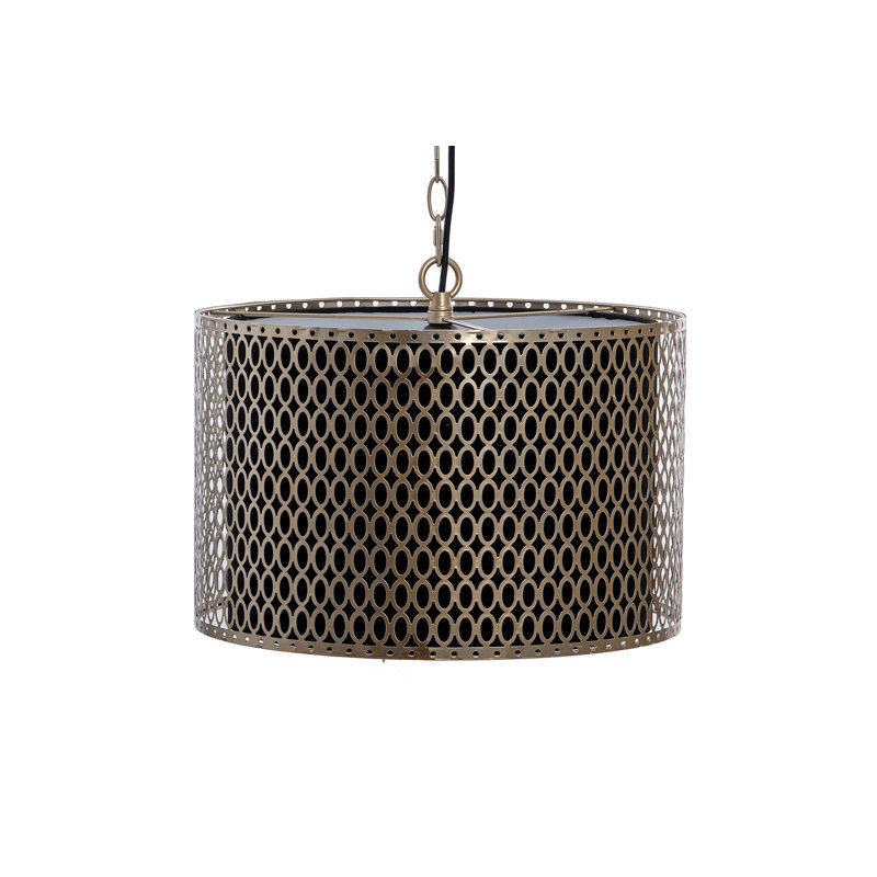 1 - Light Gold/Black Drum Pendant