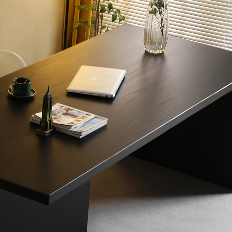 Black Rectangular Solid Wood desk, 29.53" H x 94.49" W x 39.37" D