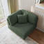 Fauteuil rembourré en velours côtelé vert avec dossier coussiné Seemab-1882476935
