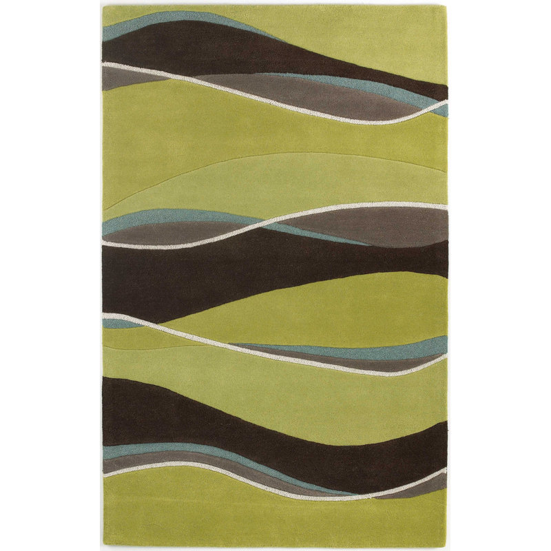 Tapis lime ou moka en laine 5 po x 8 po, Rectangle de 5 pi x 8 pi
