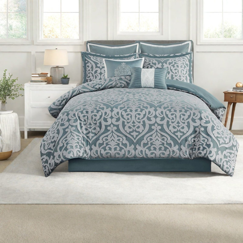 Ensembles de literie de luxe en damas de jacquard de polyester pour la maison moderne