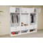 Armoire-penderie blanche l 108 po x H 93 po x P 21 po avec éclairage DEL, portes pleines et tiroirs à fermeture en douceur, fabrication en contreplaqué-553795081
