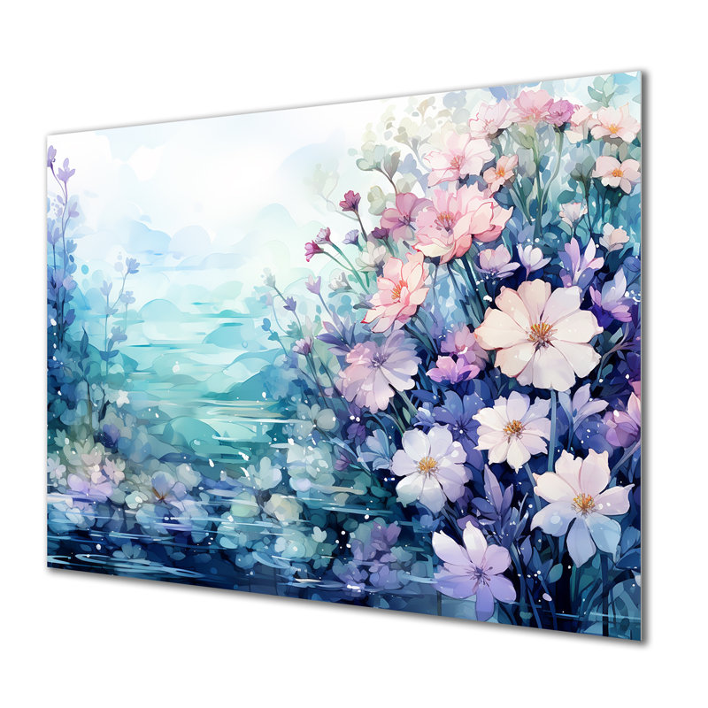 Fleurs sous l'eau - Art mural fantastique en métal MT133774, H 12 po x l 20 po x P 1 po