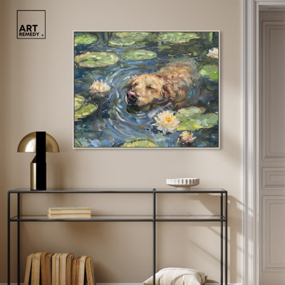 «Monet Water Lilies Dog Farmhouse» par Art Remedy
