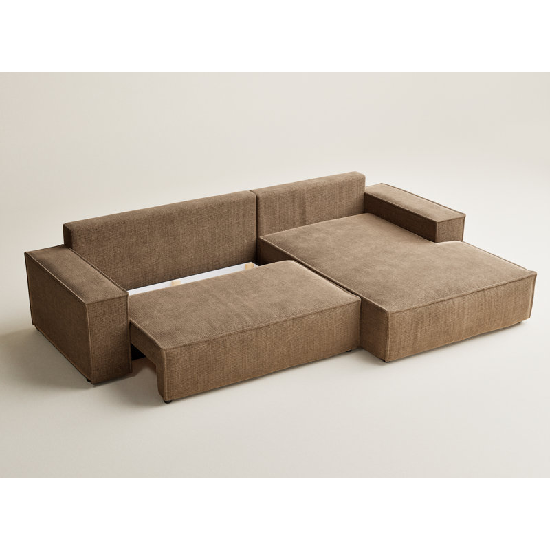 5 Seater Reclining Corner Sofa , Right Hand Facing, Brown Polyester/Chenille