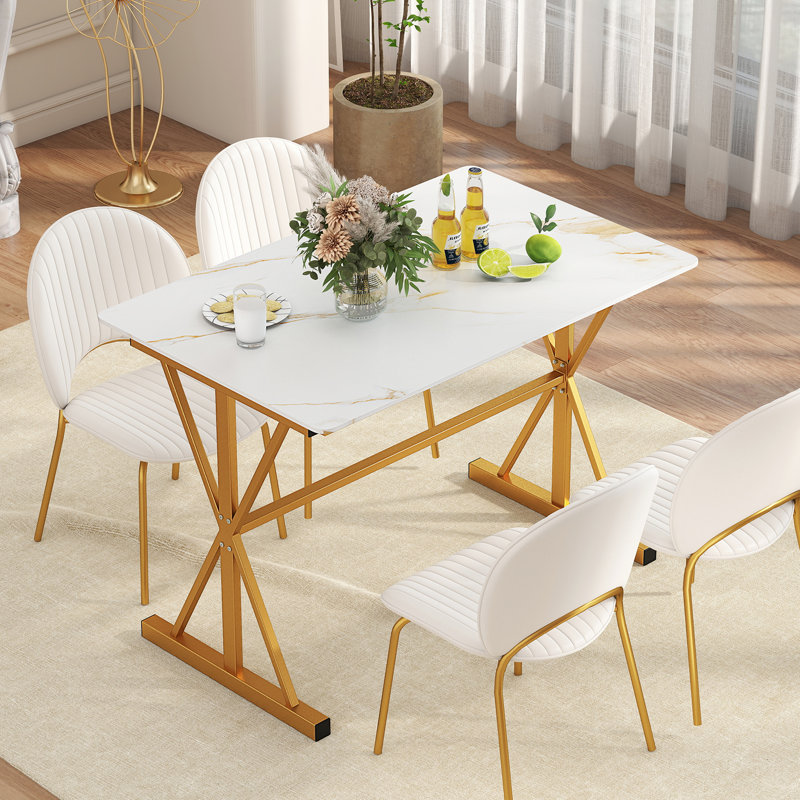 Metal Base Dining Table