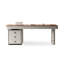 Bureau rectangulaire à 6 tiroirs en bois manufacturé brun noisette + blanc beige-243290611-243290613
