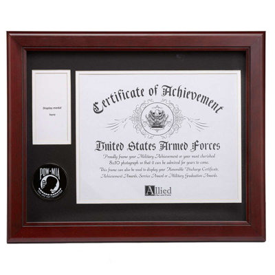 Brown Wood Beveled Picture Frame with Mat