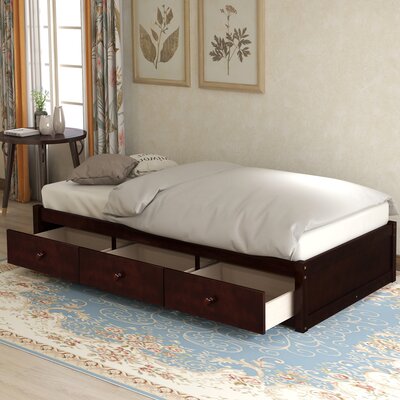 Jacob-James Twin Solid Wood Storage Platform Bed -  Red Barrel StudioÂ®, 94263B2FDC7242FB99304A33956DB2C7