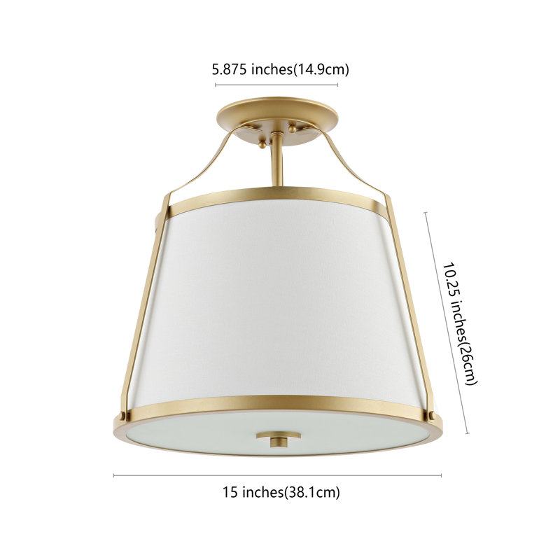 Plafonnier semi-encastré 3 lumières 15 po Blas