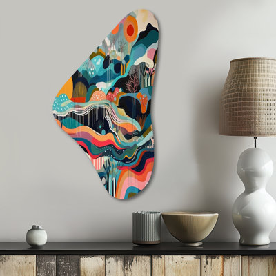 Shutesbury - Abstract Minimalism Boomerang Shape Asymmetric Metal Wall Art
