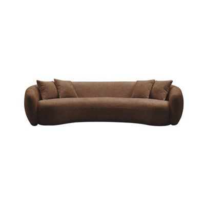 102'' 5-Seater Sofa Modern Sectional Half Moon Leisure Couch Curved Sofa Teddy Fleece Velet