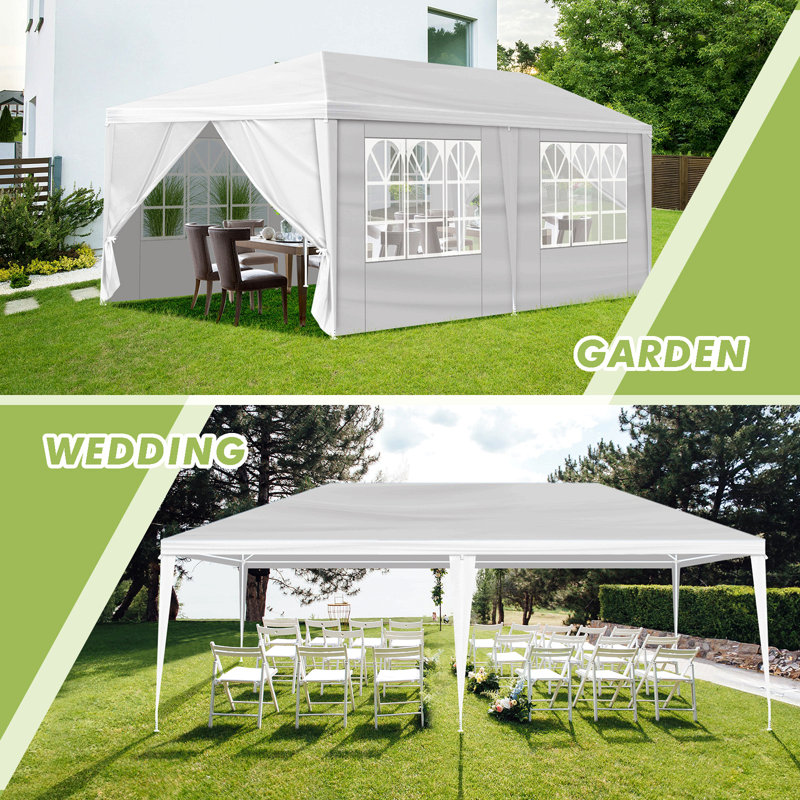 Tente de mariage 10 * 20Ft avec parois latérales amovibles, utilisation extérieure pour la fête, le mariage, le marché, Blanc