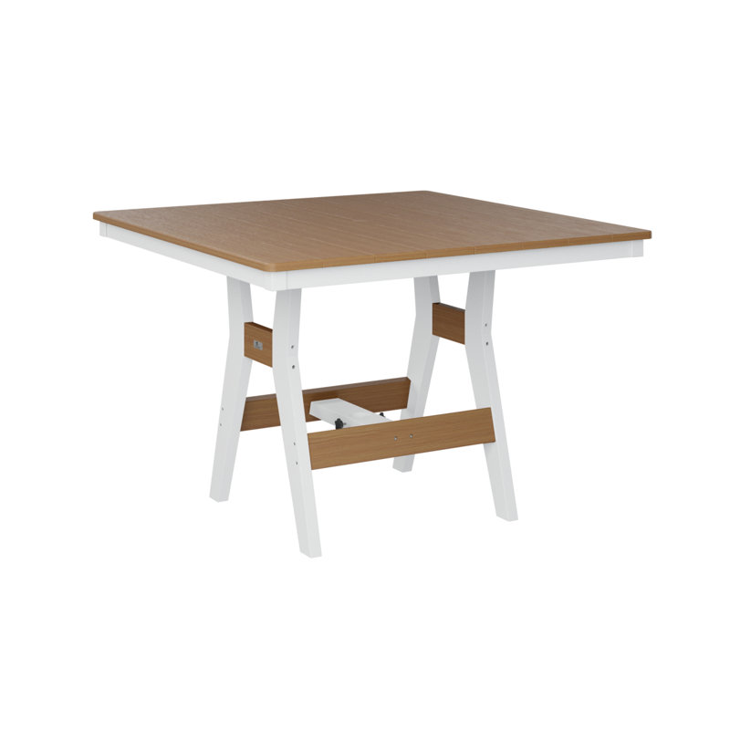 Table carrée en teck naturel Bulger, H 35,5 po x l 44 po x P 44 po, Teck naturel