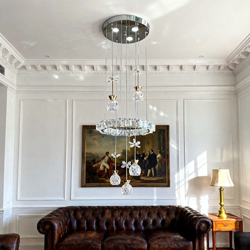 Lustre en cristal à 5 lumières avec lumière DEL Modern