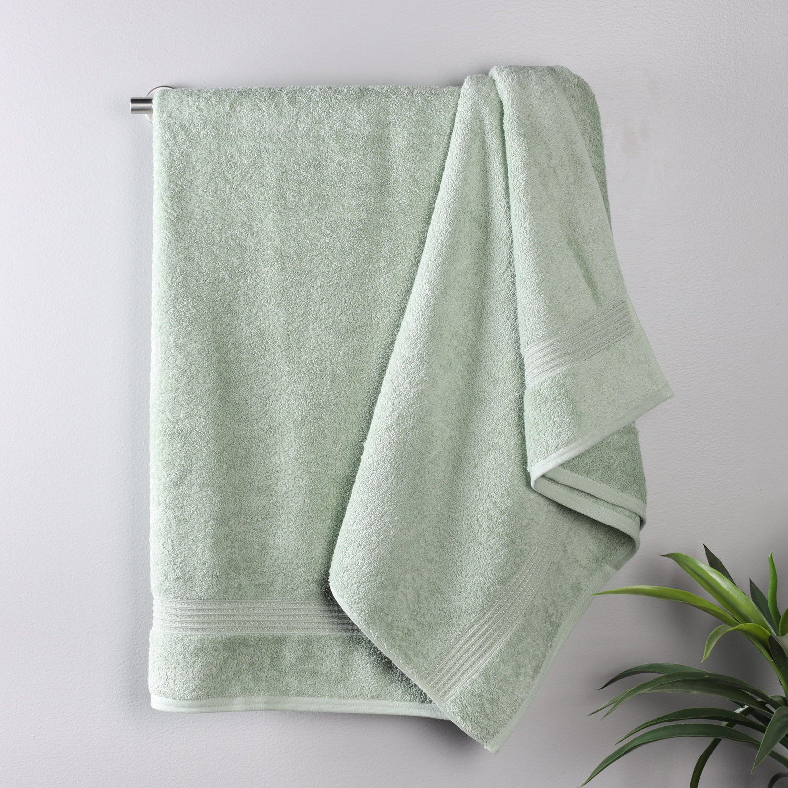 Oleg Egyptian Cotton Bath Sheet Set, Sage, Bath Towels - 2 Pack