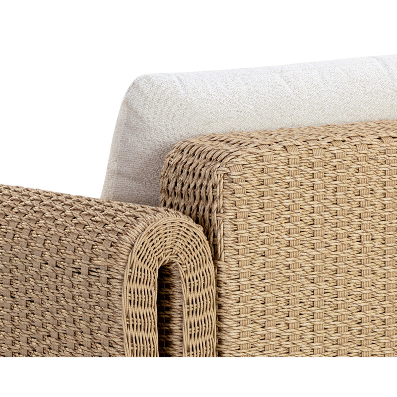 Chaise de patio avec coussins Edid, Brun
