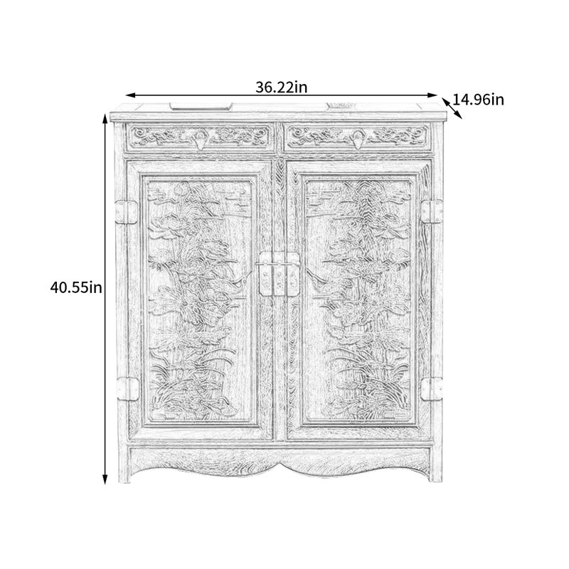 15 Pair Solid Wood Shoe Storage Cabinet