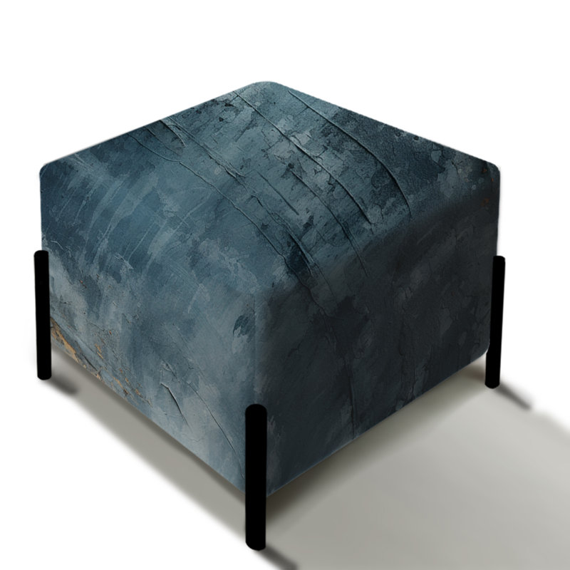 «Stormy Horizon Moody» - Repose-pieds carré abstrait