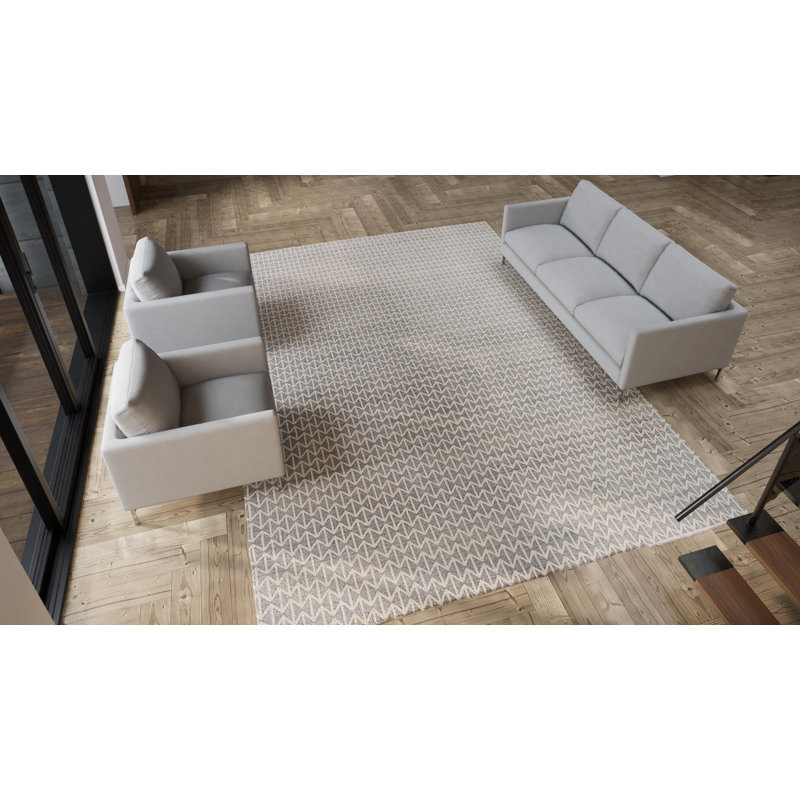 Gray Flatweave Silk Rug - 10' x 14'