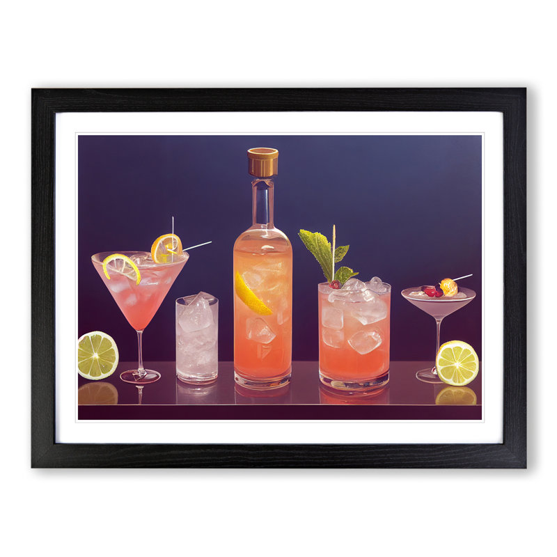 Modern Cocktail Vol.4 - Framed Print, Black, 46cm H x 64cm W x 2cm D