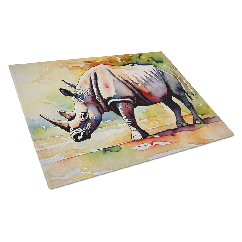 Grande planche à découper en verre Rhinoceros