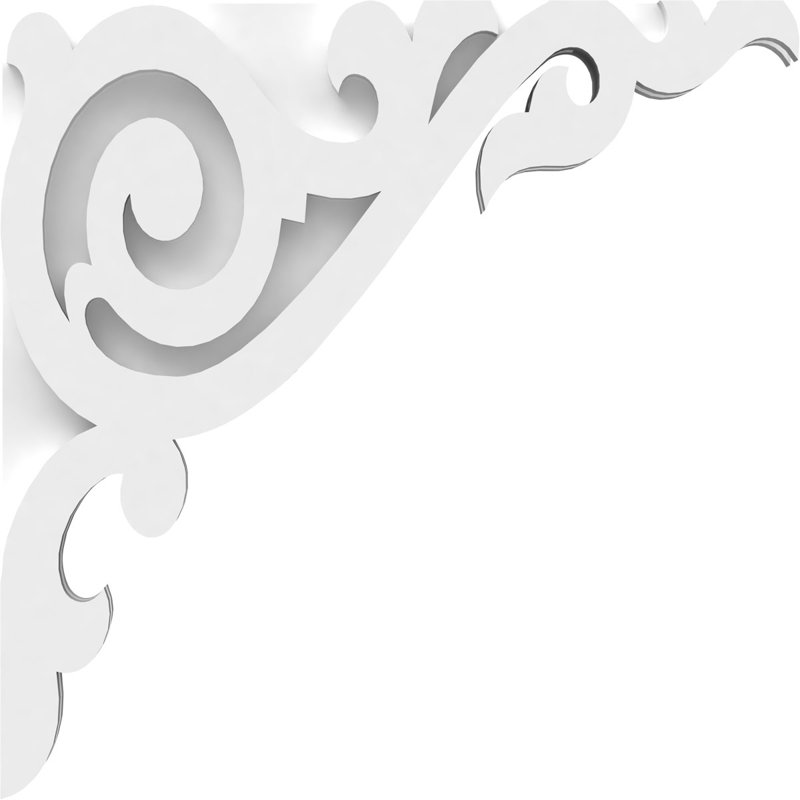 1 7/8"W X 16"D X 16"H Baile Architectural Grade PVC Corbel, 16" H x 16" W x 1.875" D