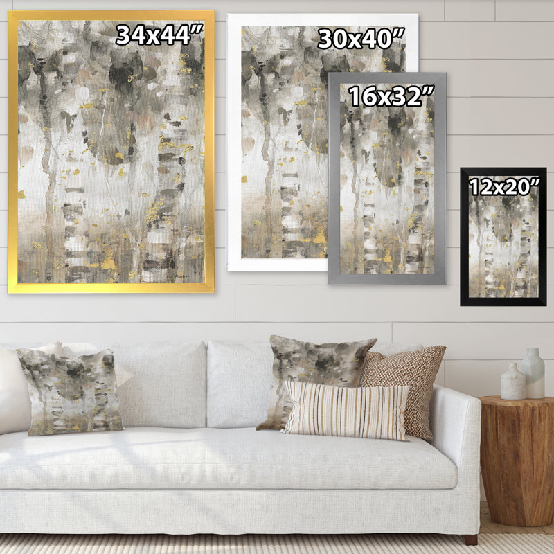 « the modern forest forest i », reproduction d’image sur toile, H 20 po x l 12 po x P 1po, Cadre doré